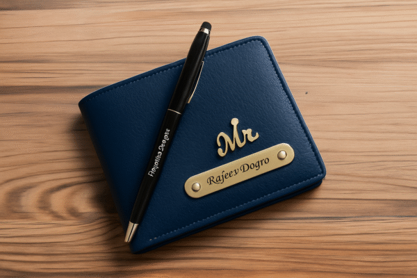 customised men's wallet & pen